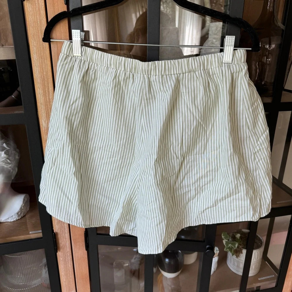 Sabo Skirt boxer shorts high waisted stripes daily drills pockets sage sea foam - Picture 5 of 7